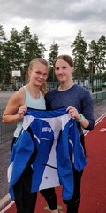 Noora Hietala (N17 pituus, 100m, 100m aj) ja Emilia Rouvinen (T15 kuula, keihäs)