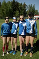 Myös T13-sarjassa nähtiin runsaasti HSUn urheilijoita. Mukana olivat Moona Virtanen (vas.), Isla Sokoff, Lotta Lamminen ja Emilia Rouvinen