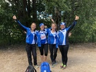 Minna Kouhia (vas.), Suvi Luukkonen, Hanna Tarkiainen ja Mirva Jääskeläinen edustivat ahkerasti SM-kisoissa