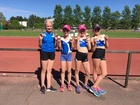 T11-joukkue Elsa Pinola, Neela Jakonen, Anni Huttunen ja Sissi Kaksonen ottivat kultamitalit niin 4x50m kuin 4x60m aitaviestistä
