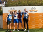 Ilmari, Jermu, Aapo ja Niilo kuvattuna juuri 4x400m viestin jälkeen, jossa pojat sijoittuivat seuraennätysajalla 3,36,02 kilpailun kuudennelle sijalle.