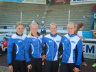 N19 joukkue 4x100m: Hanni, Tanja, Maria ja Emppa