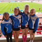 T15 4x800m joukkue: Tia Palmunen, Noora Hietala, Pihla Poikolainen ja Emma Rovasalo.