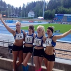 N17 4x300m joukkue vasemmalta Olivia Mikkola, Emma Simberg, Tanja Sorvari, Maria Kytölä