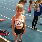 8-vuotias Miisa Virtanen paranteli ennätyksiään pituushypyssä, 60m:llä ja korkeushypyssä