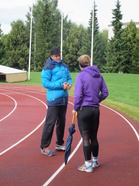 Tärkeä neuvottelu valmentajan kanssa...ja se tuotti tulosta:)