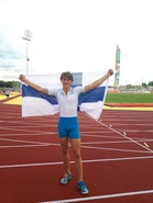 Marcus suorituksensa jälkeen kunniakierroksella. Kuva: Maria Kytölä