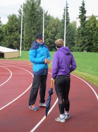 Tärkeä neuvottelu valmentajan kanssa...ja se tuotti tulosta:)