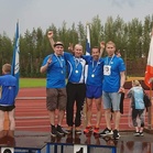 M40-sarjan ruotsalaisviestin SAUL:n SM-kultaa vei HSUn joukkue Markku Jokinen (vas.), Juha Jääskeläinen, Jyrki Paananen ja Jukka Jännetyinen.