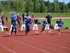 T10 tytöt: Laura, Emilia, Aino ja Isla vauhdissa.