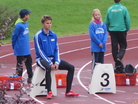 Marcus keskittyneenä, hetki ennen avauslajia.