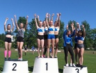 T15 4x100m pikaviestijoukkue Kiia Brandes, Emma Rovasalo, Noora Hietala ja Emilia Rouvinen otti suvereenin PM-kullan seuraennätystä hipovalla ajalla 51,57. 